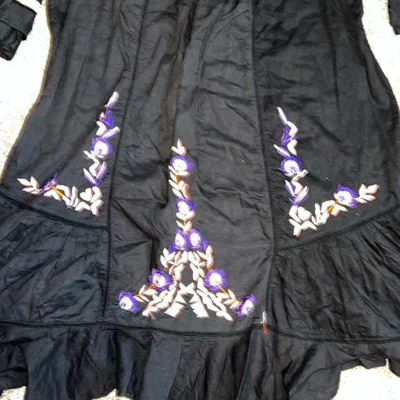 FREE PEOPLE Pavlo Ruffle Mini Dress Black size small - Picture 8 of 9